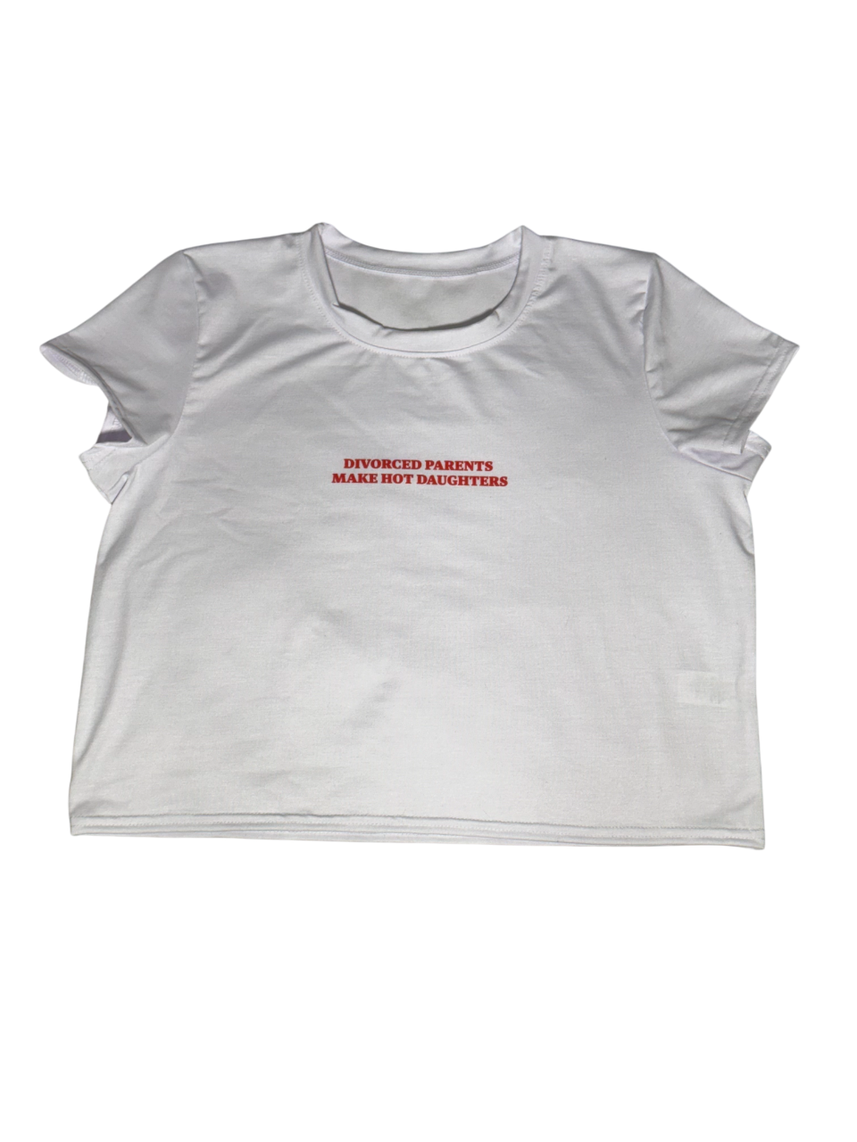 Divorced Parents | White Crop Tee
