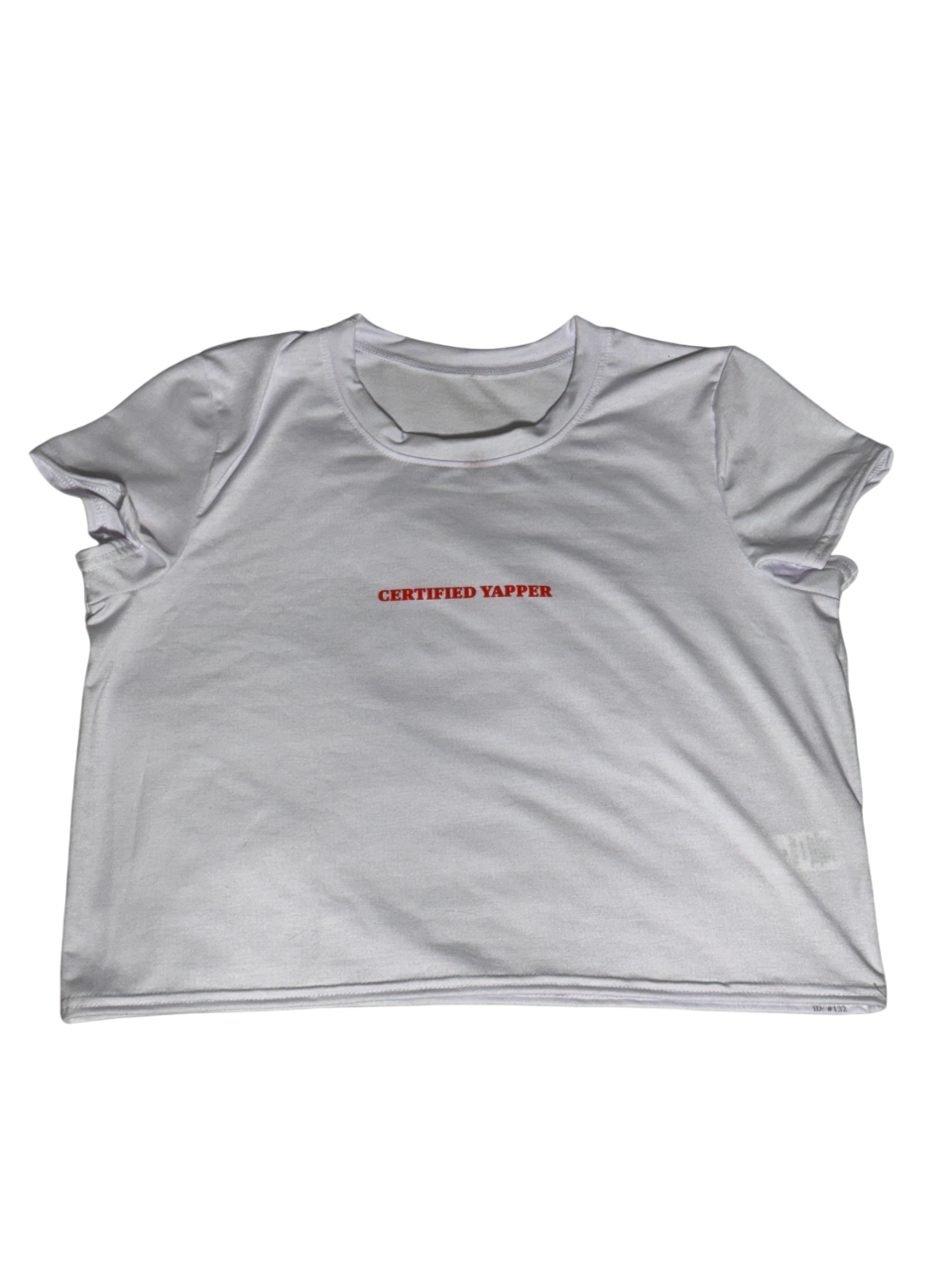 Certified Yapper | White Crop Tee