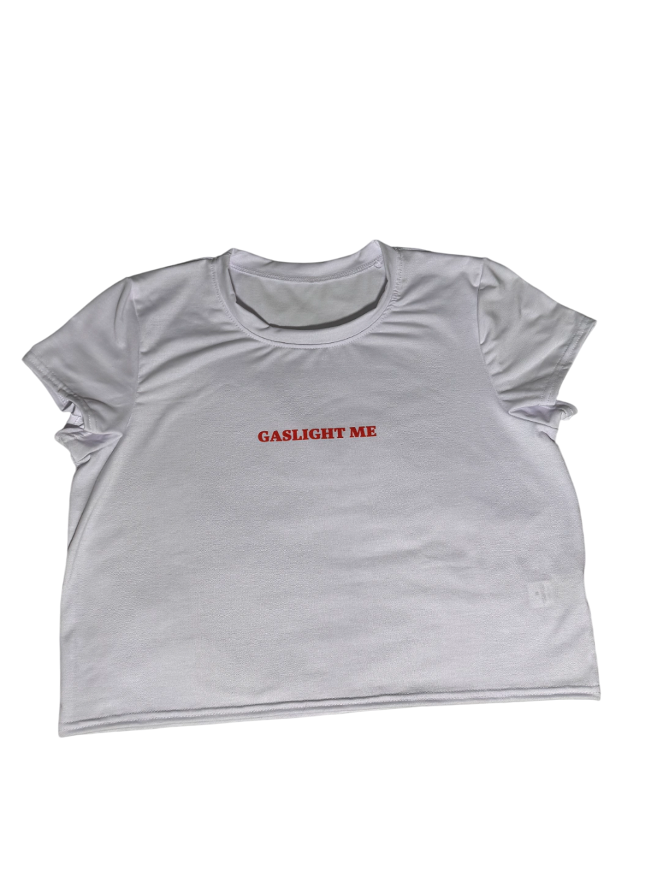 Gaslight Me | White Crop Tee